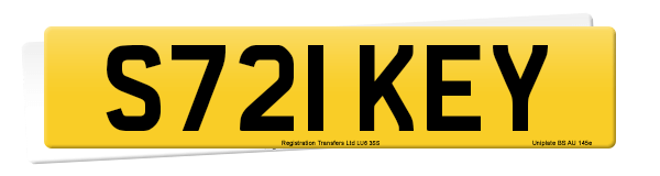 Registration number S721 KEY